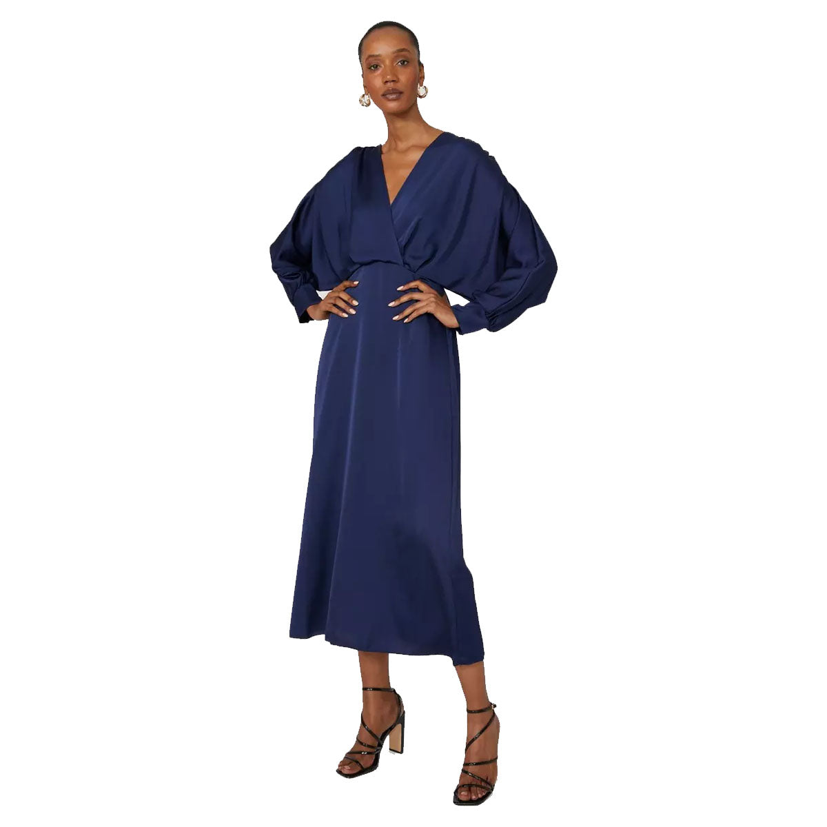 navy blue batwing dress Principles Womens/Ladies Occasion Satin Batwing Sleeve Midi Dress –  Universal Textiles