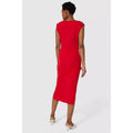 Red - Back - Principles Womens-Ladies Pleated Midi Bodycon Dress