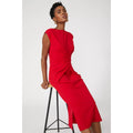 Red - Pack Shot - Principles Womens-Ladies Pleated Midi Bodycon Dress