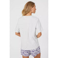 Grey Marl - Back - Debenhams Womens-Ladies Butterfly Short Pyjama Set