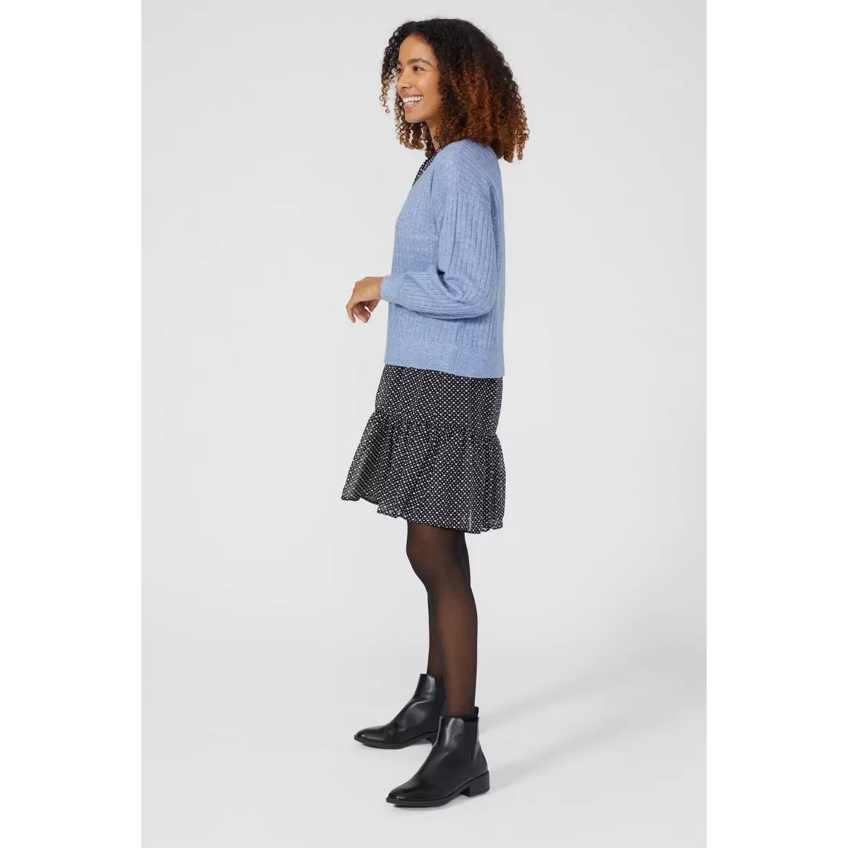 Blue - Pack Shot - Maine Womens-Ladies Ribbed Soft Stitch Detail Jumper
