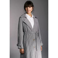 Black - Side - Principles Womens-Ladies Checked Trench Coat