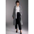 Black - Pack Shot - Principles Womens-Ladies Checked Trench Coat