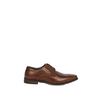 Brown - Front - RedTape Mens Hutton Tramline Leather Derby Shoes