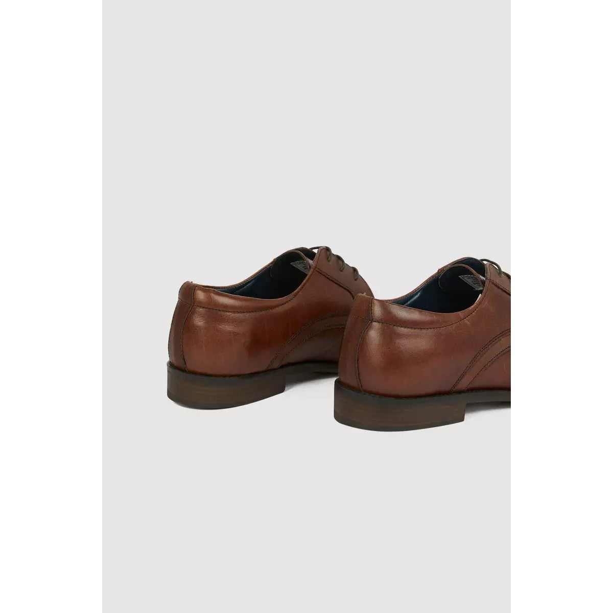Brown - Lifestyle - RedTape Mens Hutton Tramline Leather Derby Shoes