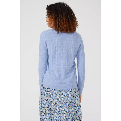 Dusty Blue - Back - Maine Womens-Ladies Diamond Soft Jumper