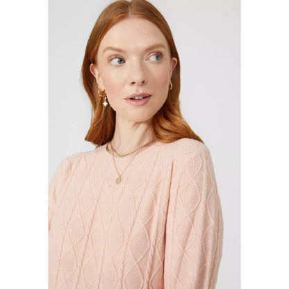 Powder Pink - Side - Maine Womens-Ladies Diamond Soft Jumper