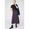 Navy - Pack Shot - Maine Womens-Ladies Floral Bias Cut Midi Skirt