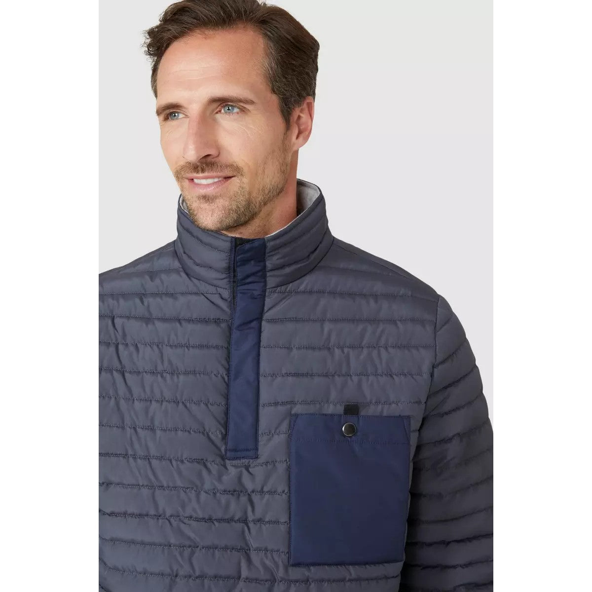 Navy - Side - Mantaray Mens Overhead Jacket