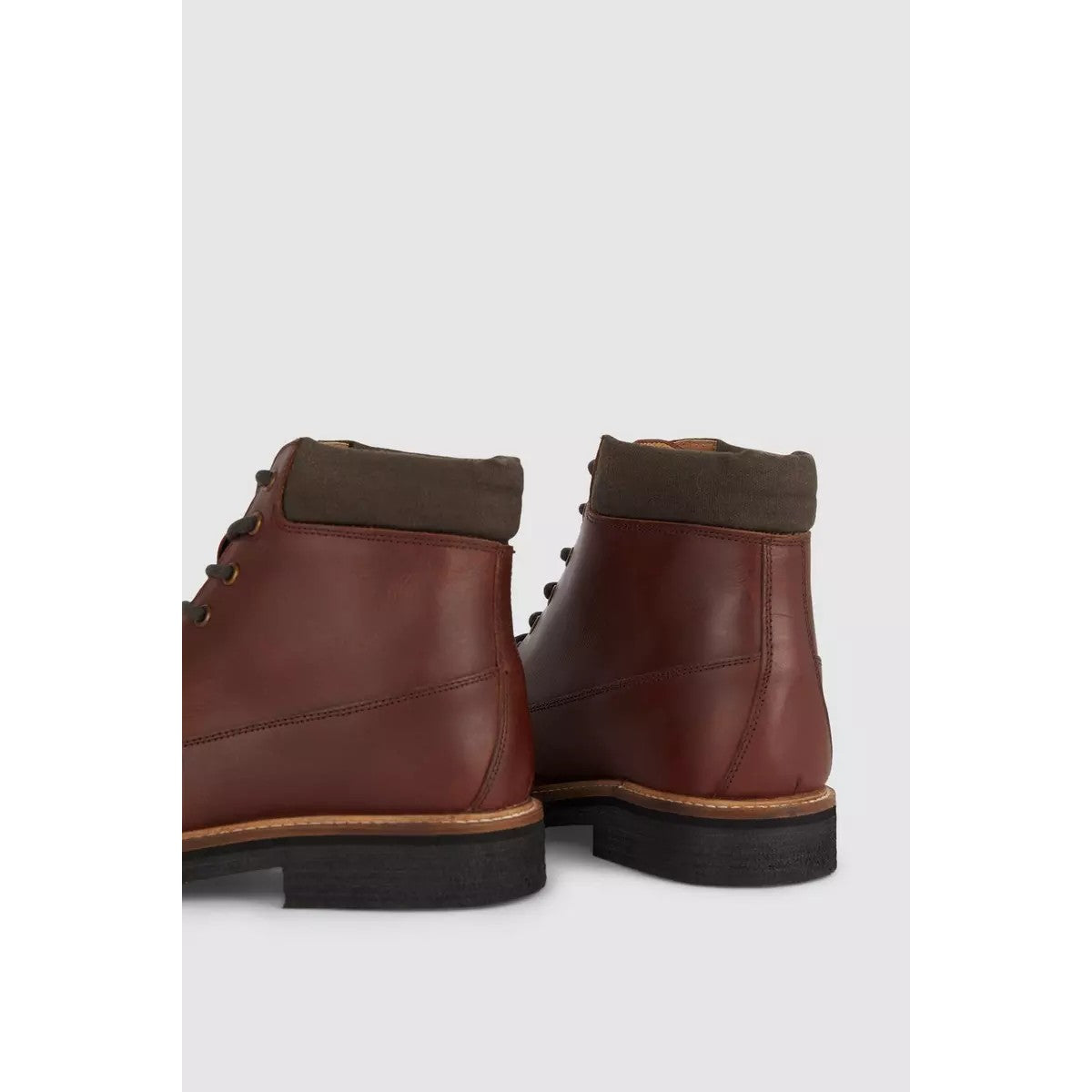 Red - Back - Mantaray Mens Rydal Leather Padded Collar Ankle Boots