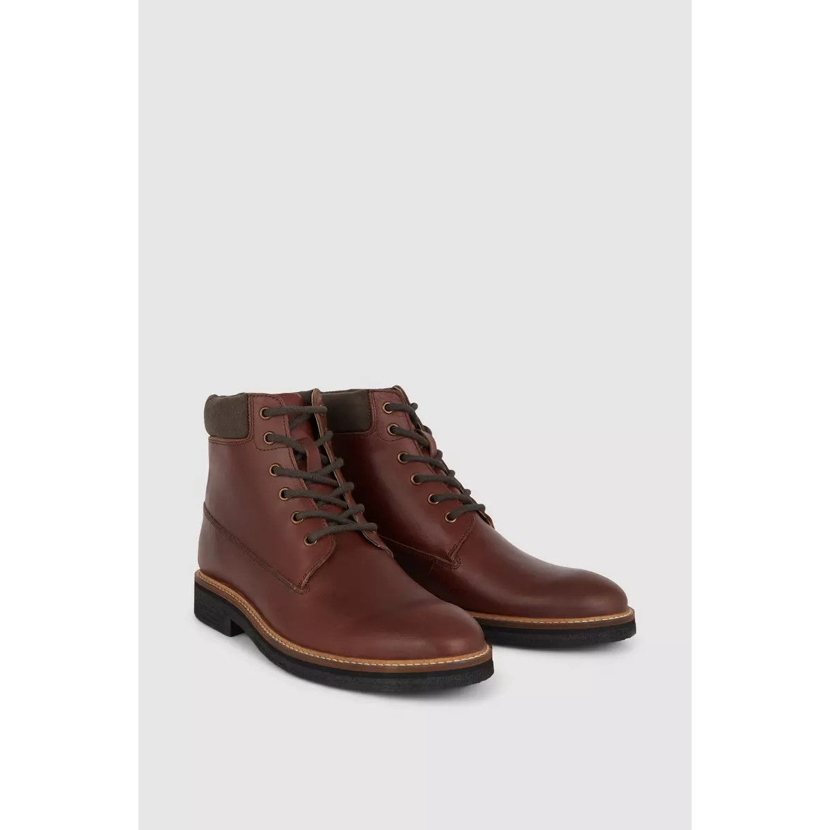 Red - Side - Mantaray Mens Rydal Leather Padded Collar Ankle Boots