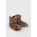 Brown-Black - Back - Debenhams Womens-Ladies Animal Print Slipper Boots
