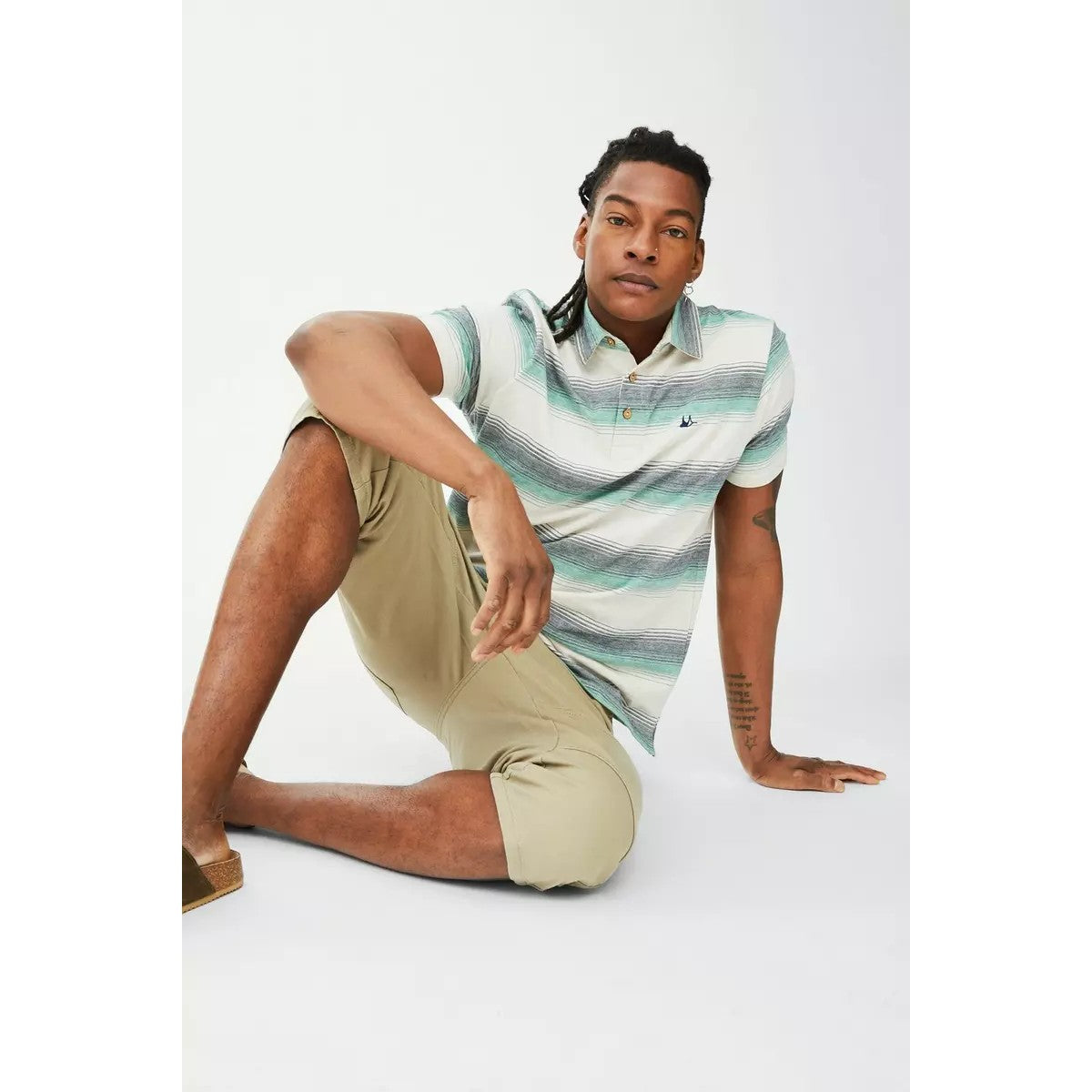 Natural - Lifestyle - Mantaray Mens Slub 3-4 Shorts