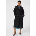 Black - Close up - Principles Womens-Ladies Longline Cuffed Coat