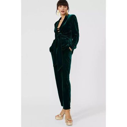 Green - Lifestyle - Principles Womens-Ladies Velvet Cropped Trousers