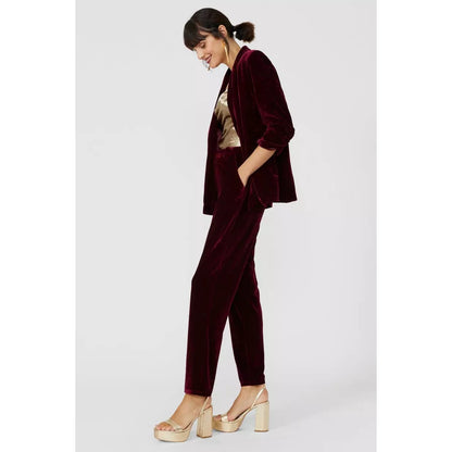 Berry - Lifestyle - Principles Womens-Ladies Velvet Cropped Trousers