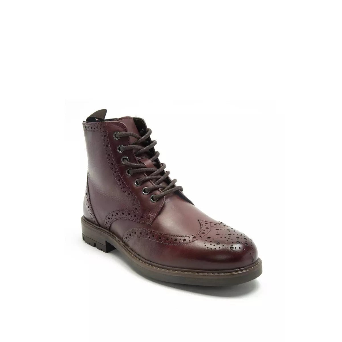 Cherry - Front - Debenhams Mens Thomas Crick Nesser Leather Ankle Boots