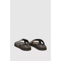 Brown - Back - Mantaray Mens Instow Crossover Leather Sandals