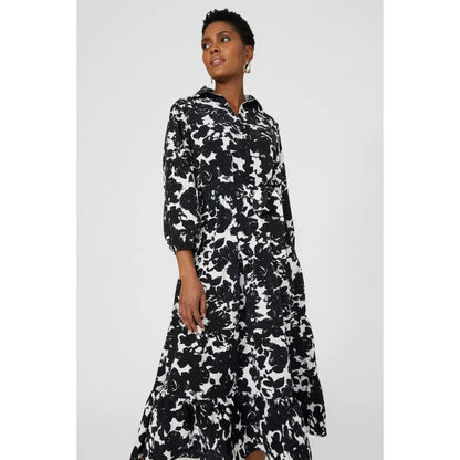 Monochrome - Lifestyle - Principles Womens-Ladies Floral 3-4 Sleeve Shirt Dress