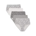 Grey - Front - Debenhams Womens-Ladies Paisley Lace Detail Full Briefs (Pack of 5)