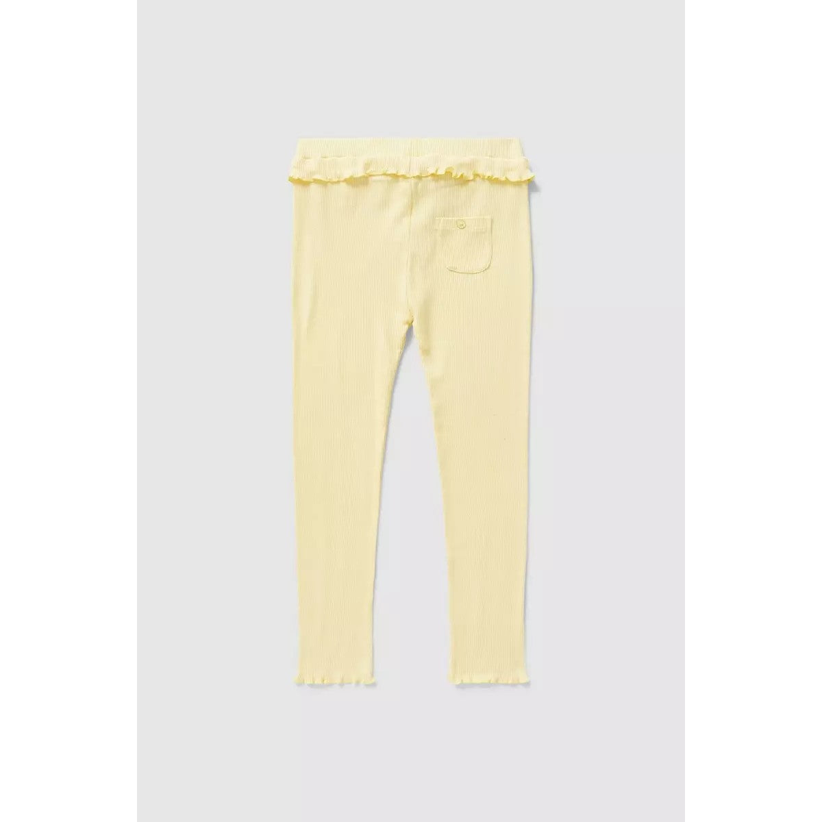 Yellow - Back - Blue Zoo Girls Lettuce Hem Leggings