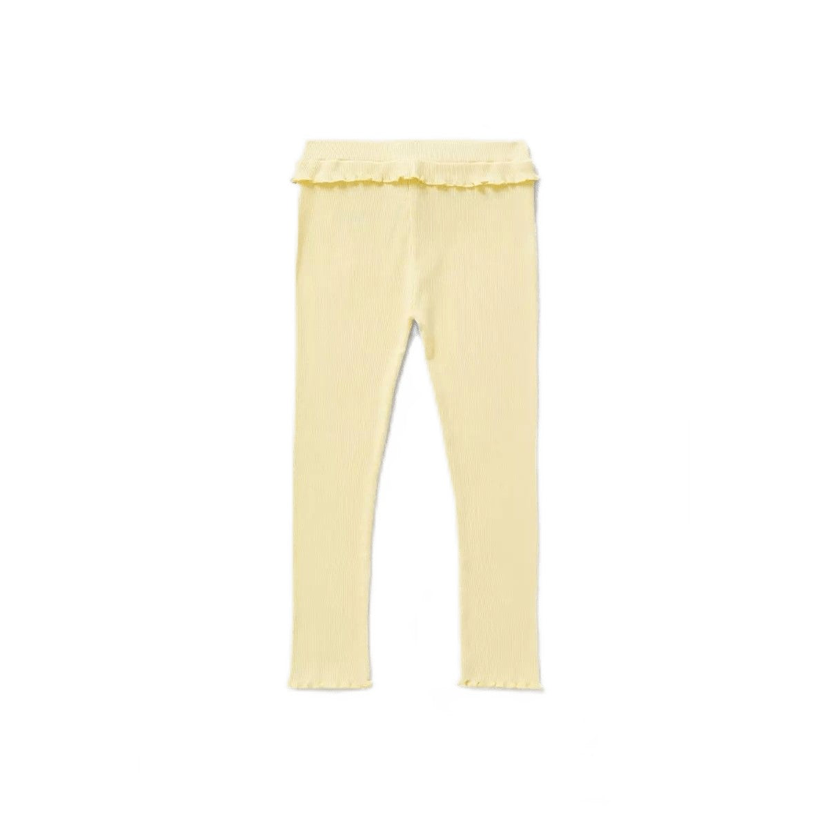 Yellow - Front - Blue Zoo Girls Lettuce Hem Leggings