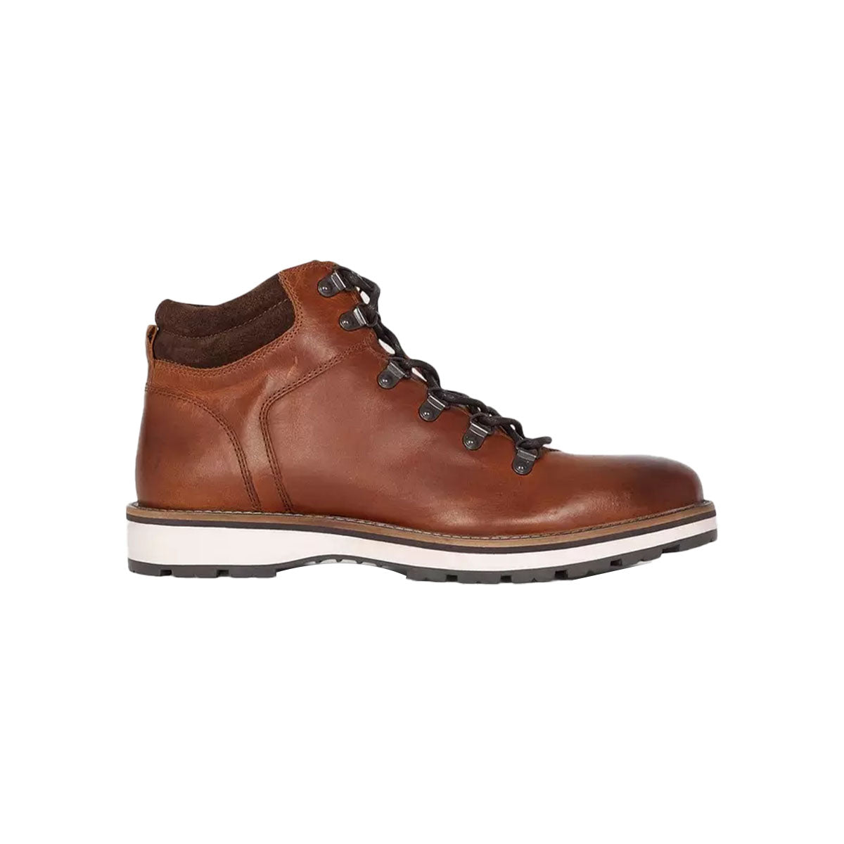 Tan - Front - Mantaray Mens Rutland Leather Wedge Heel Hiking Boots