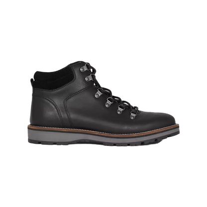Black - Front - Mantaray Mens Rutland Leather Wedge Heel Hiking Boots