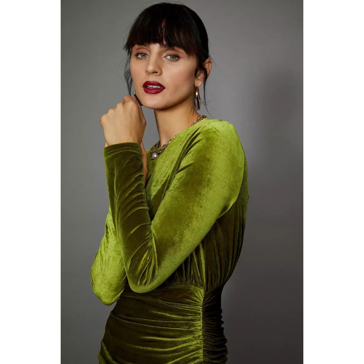 Principles Womens/Ladies Ruched Velvet Midi Dress – Universal Textiles