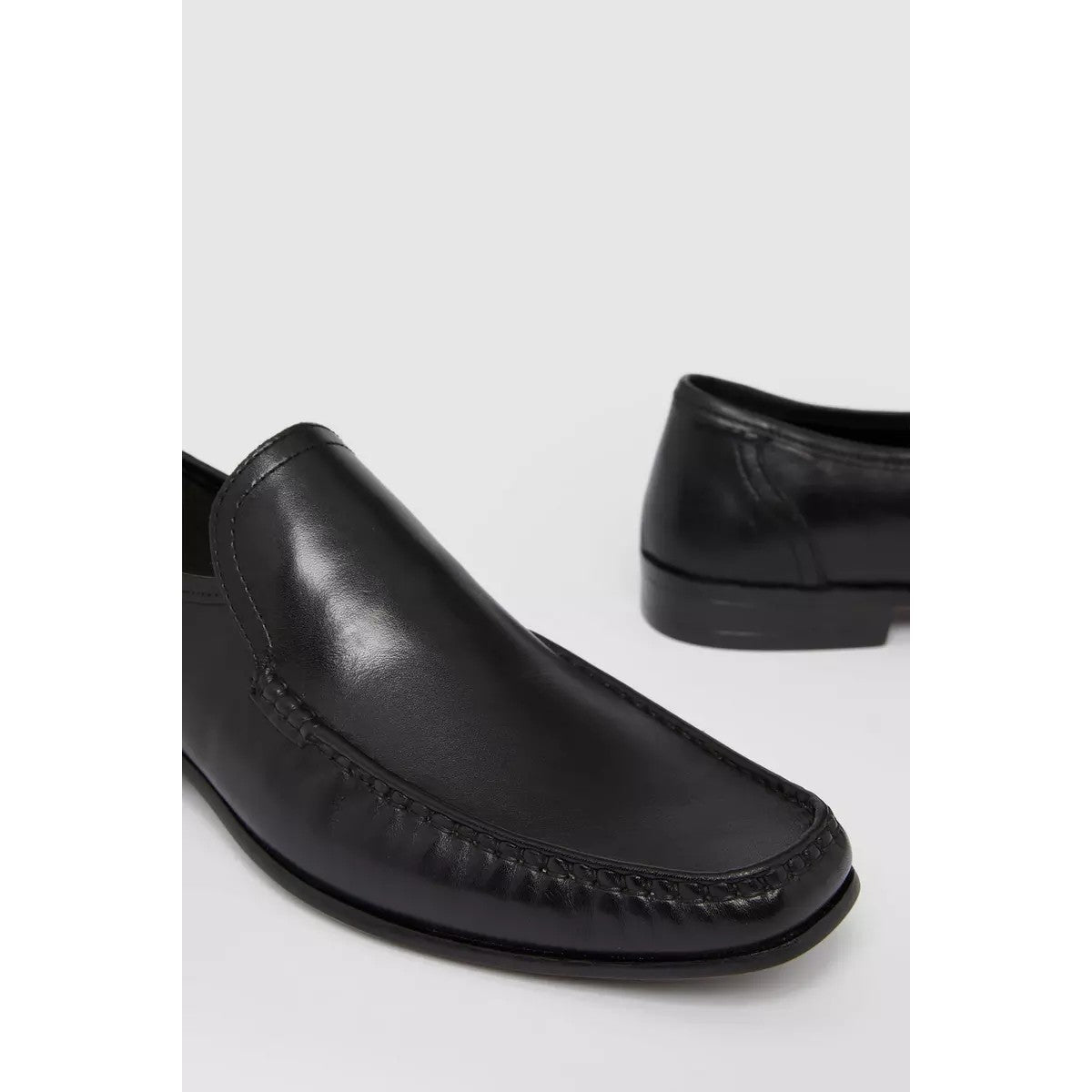 Black - Side - Debenhams Mens Aaron Leather Loafers