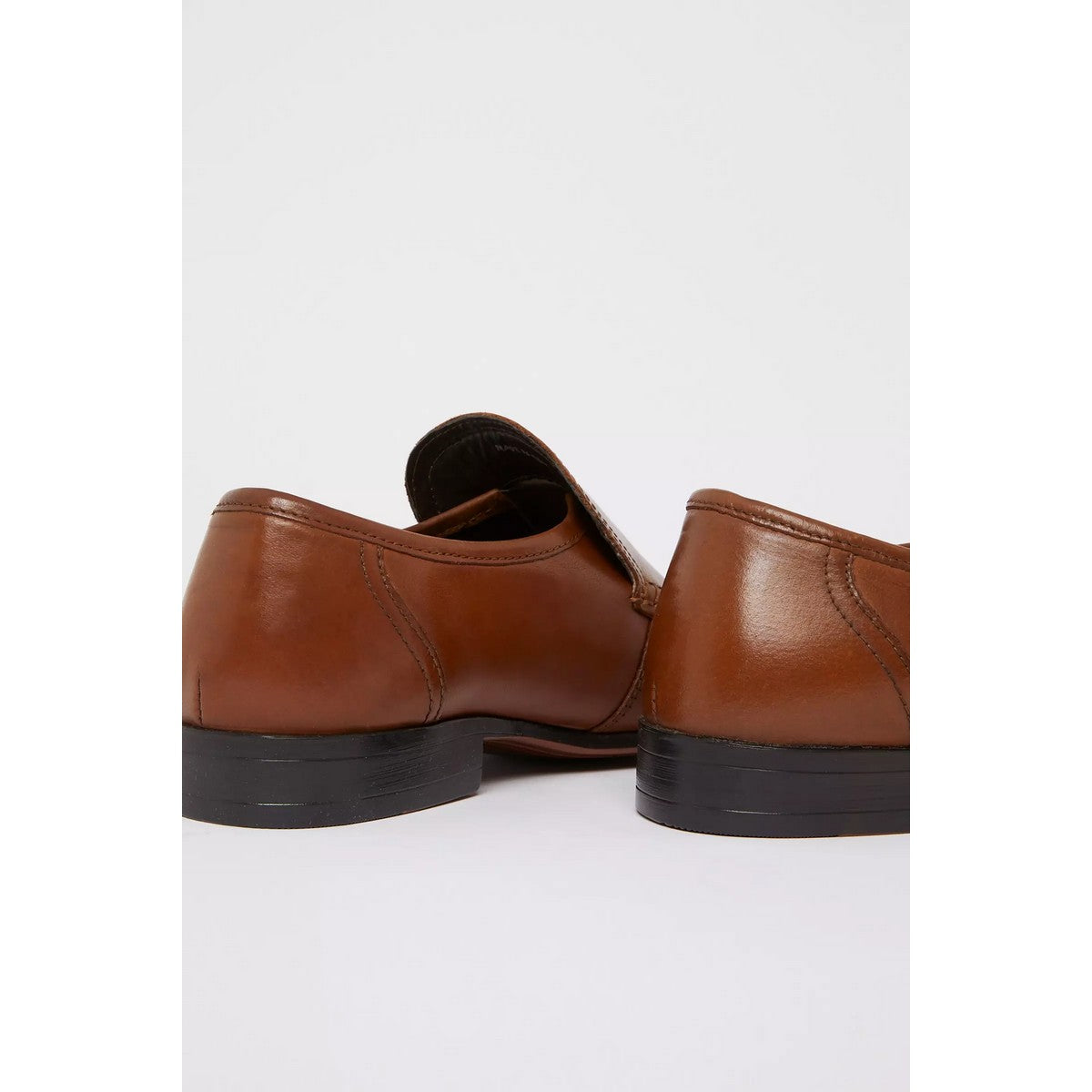 Tan - Back - Debenhams Mens Aaron Leather Loafers