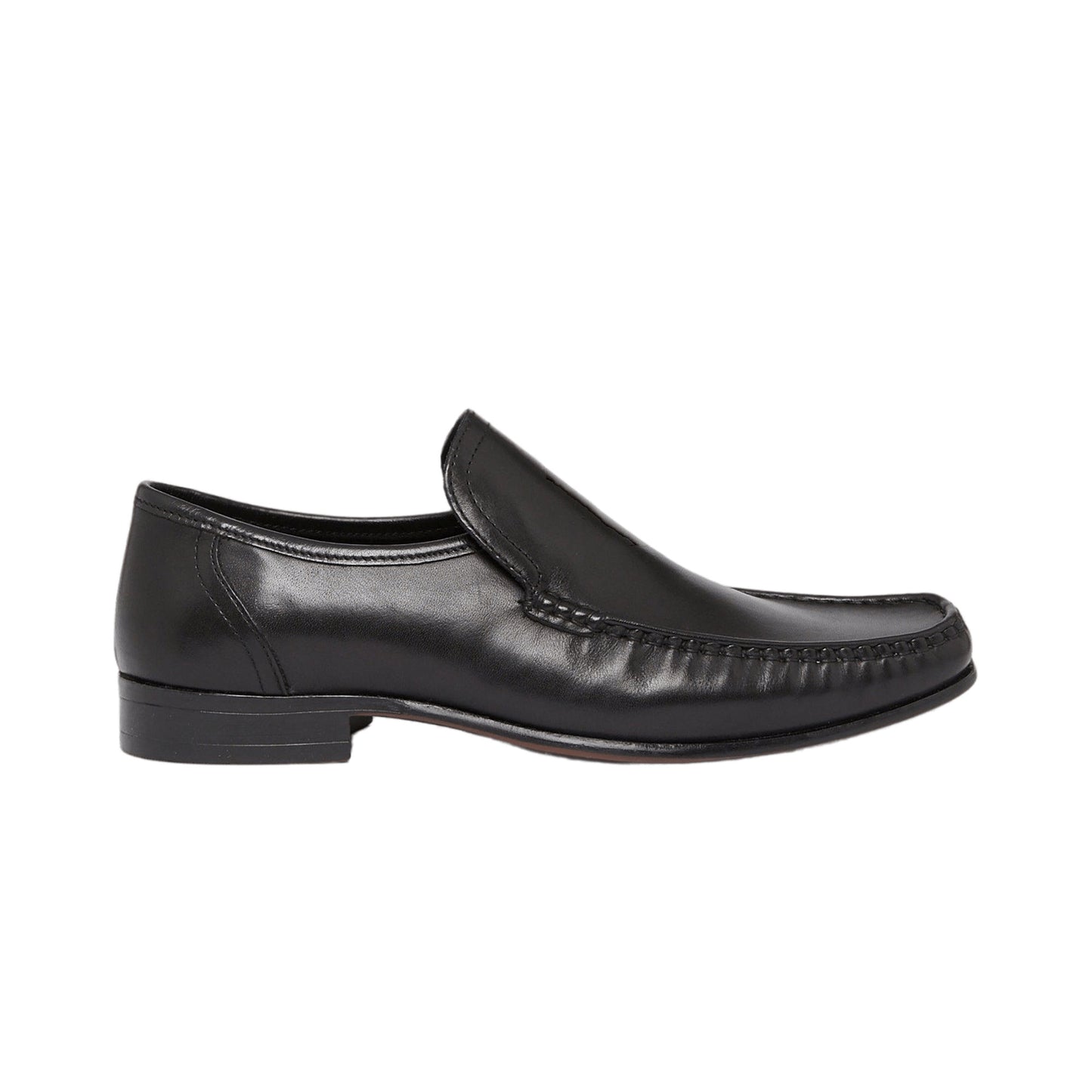 Black - Front - Debenhams Mens Aaron Leather Loafers
