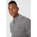 Dark Grey - Side - Mantaray Mens Twisted Full Zip Cardigan