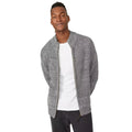 Dark Grey - Front - Mantaray Mens Twisted Full Zip Cardigan