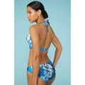 Blue - Back - Debenhams Womens-Ladies Floral V Detail Bikini Top