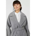 Grey - Pack Shot - Principles Womens-Ladies Herringbone Coat
