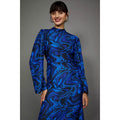 Blue - Lifestyle - Principles Womens-Ladies Swirl Flute Midi Dress