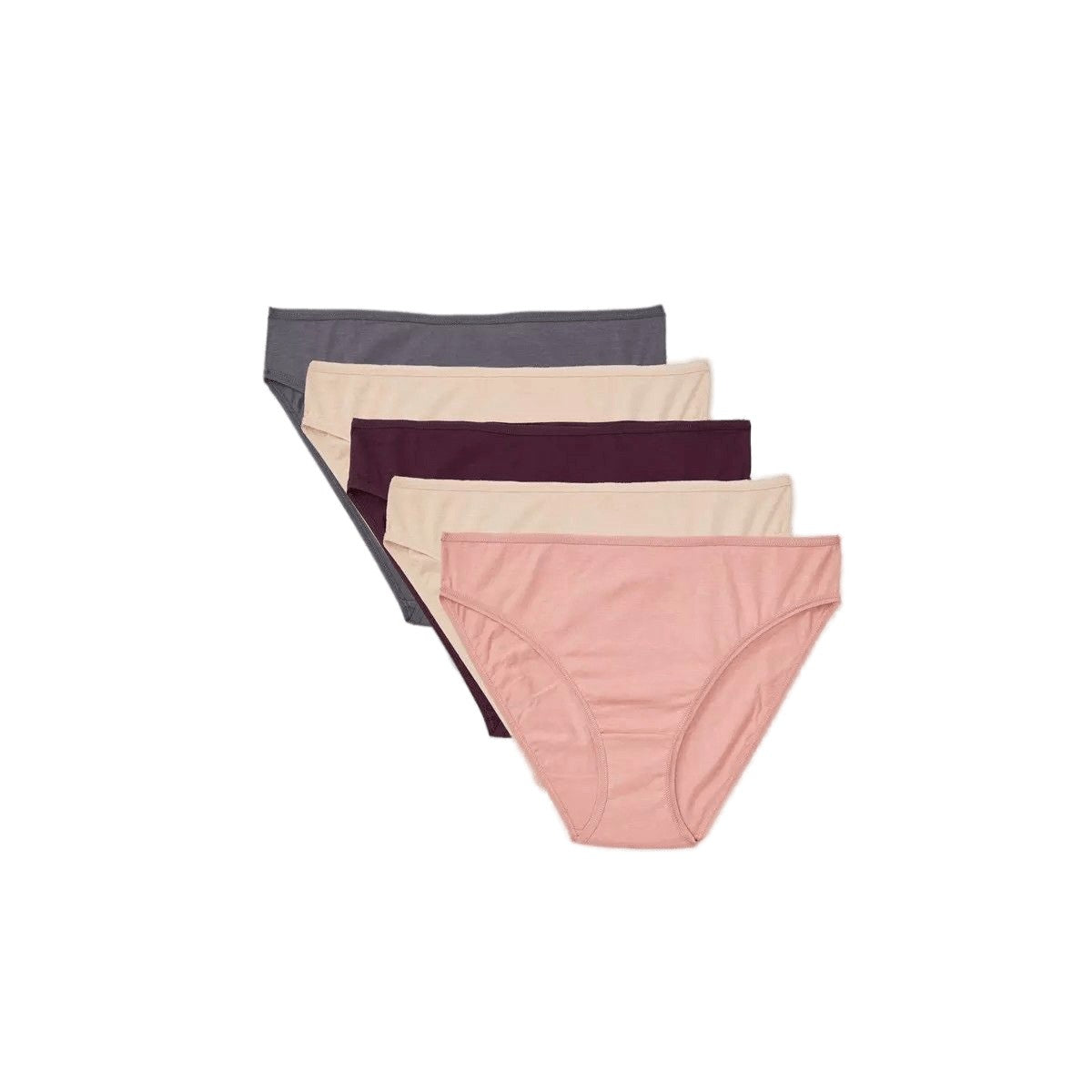 Pink - Front - Debenhams Womens-Ladies Cotton High Leg Briefs (Pack of 5)