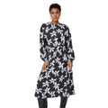 Monochrome - Front - Principles Womens-Ladies Floral Pleated Long-Sleeved Midi Dress