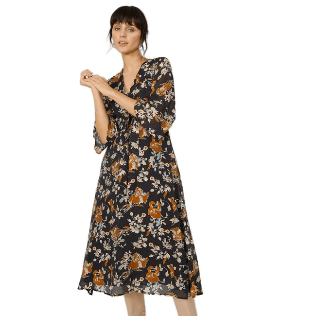 Principles Womens Ladies Floral Front Tie Midi Dress Discounts on great Brands