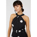 Monochrome - Side - Principles Womens-Ladies Spotted Pleated Maxi Dress