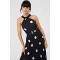 Monochrome - Lifestyle - Principles Womens-Ladies Spotted Pleated Maxi Dress