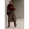 Camel - Pack Shot - Principles Womens-Ladies Animal Print Faux Fur Longline Coat