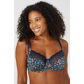 True Blue-Black - Back - Gorgeous Womens-Ladies Harlan Floral Non-Padded Bra (Pack of 2)