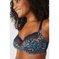 True Blue-Black - Lifestyle - Gorgeous Womens-Ladies Harlan Floral Non-Padded Bra (Pack of 2)