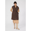 Chocolate - Pack Shot - Principles Womens-Ladies Quilted Longline Gilet
