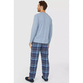 Light Blue - Back - Debenhams Mens Checked Long Pyjama Set
