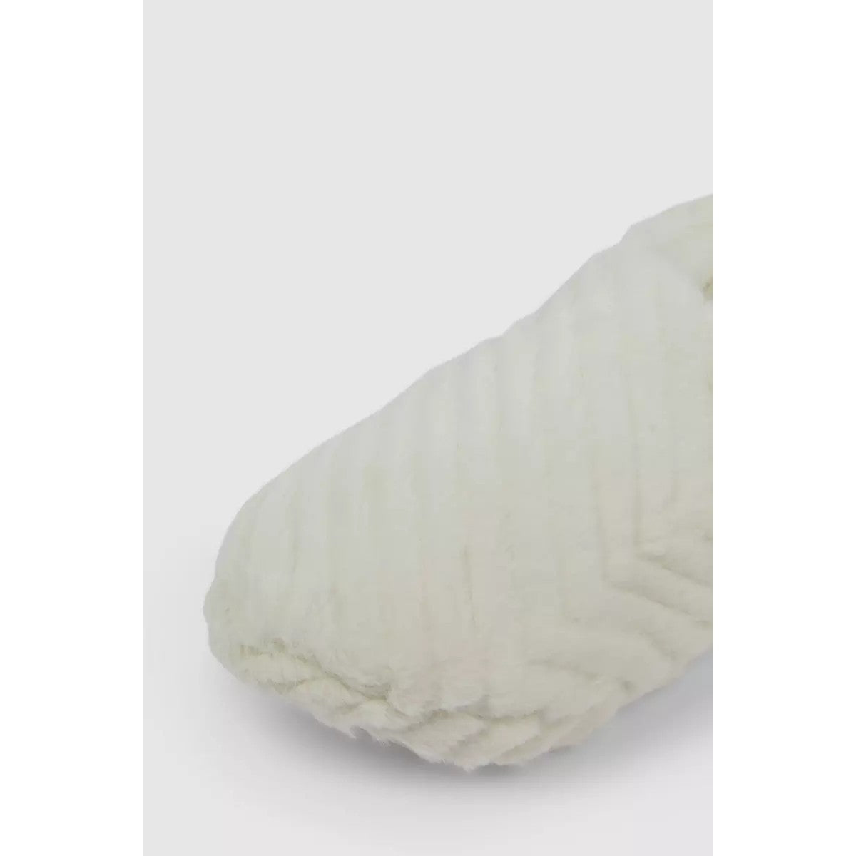 White - Side - Debenhams Womens-Ladies Chevron Fluffy Slippers