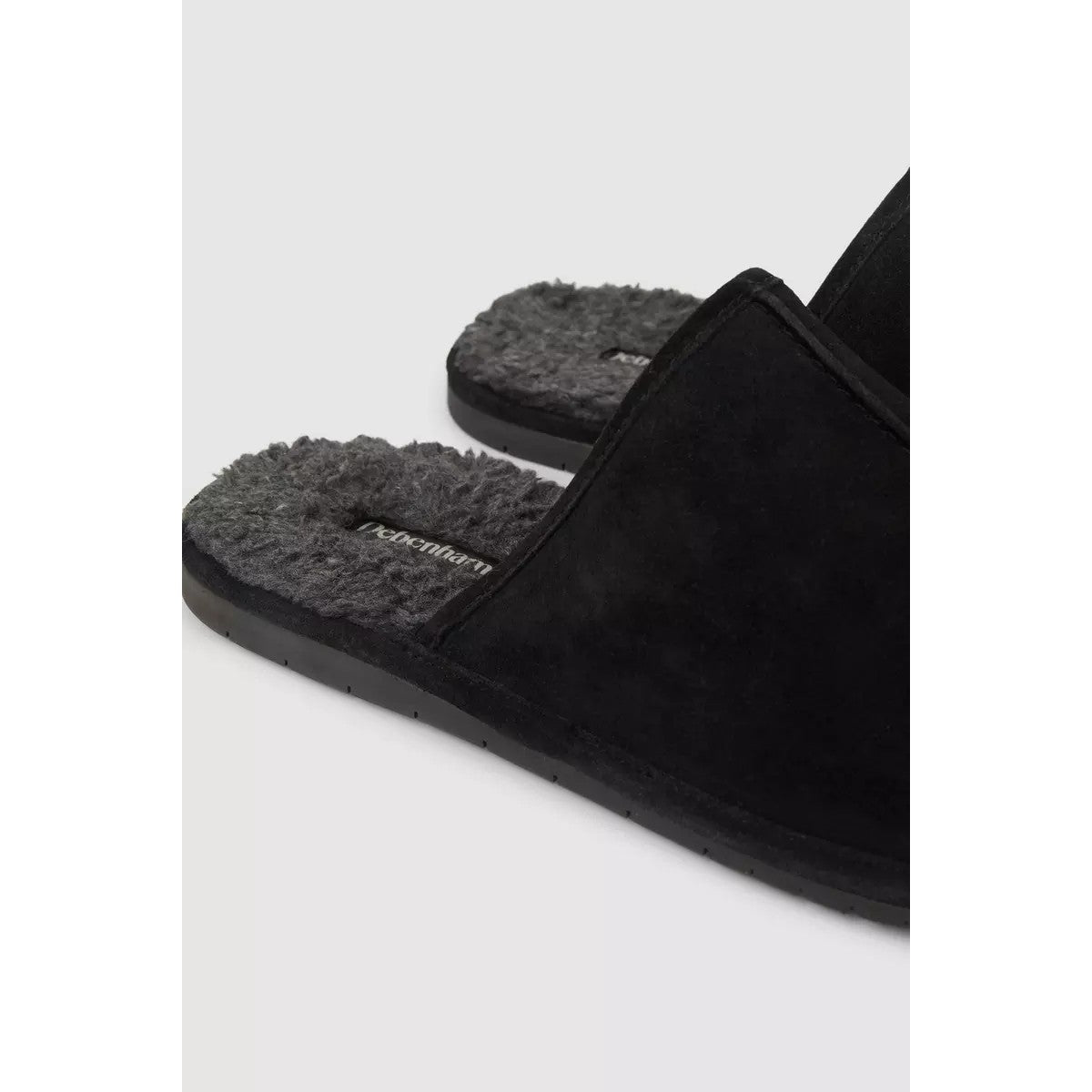 Black - Side - Debenhams Mens Suede Slippers