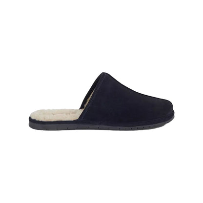 Navy - Front - Debenhams Mens Suede Slippers